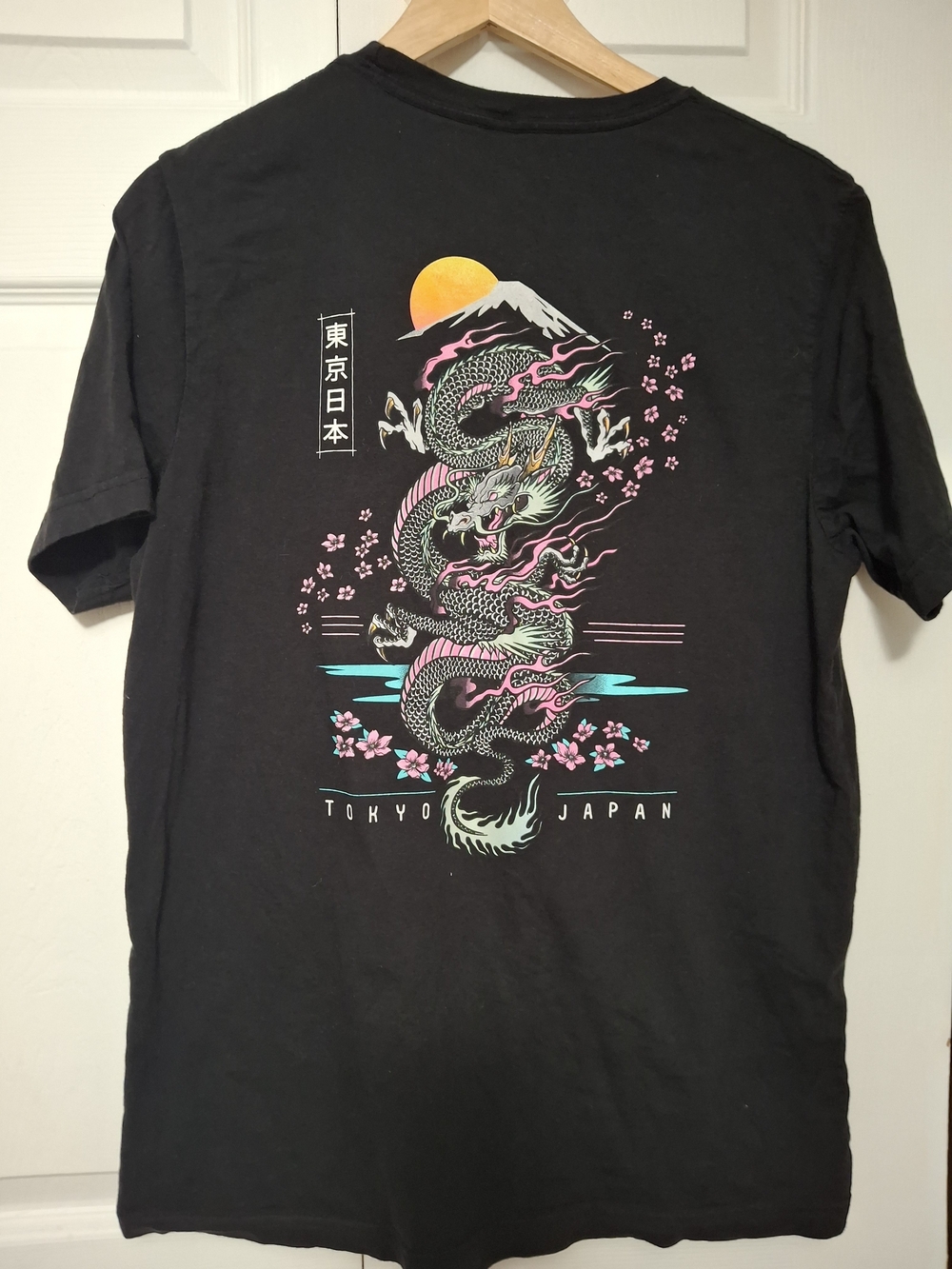 Tokyo Japan Dragon Graphic Hoodie - Black